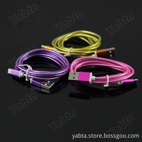 Shenzhen 2015 NEW Mobile Phone Spare Parts For Iphone Shiny Foil USB Cable